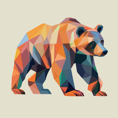 Colorful Low Poly Bear Vector illustration