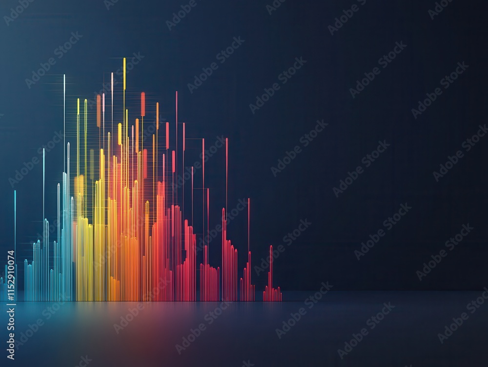 Poster voice speech projection concept. colorful sound wave visualization on a dark background, representin