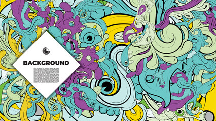 Colorful psychedelic illustration for any design such as background, music festival, book cover, summer flayer, homepage, or landing page.