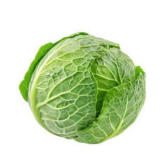 Fototapeta premium Fresh Green Cabbage on Transparent Background