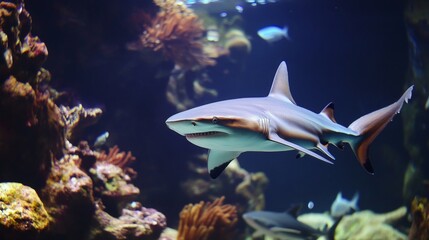 Fototapeta premium Dramatic Underwater Scenes with Rays and Marine Textures