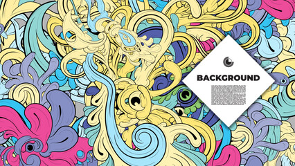 colorful psychedelic illustration for any design such as background, music festival, bookcover, summer flayer, homepage, landing page.
