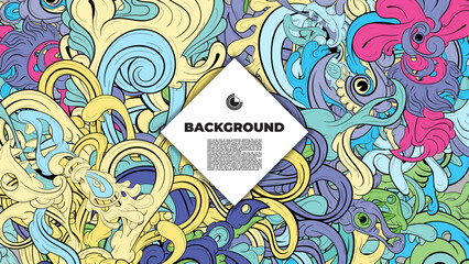 colorful psychedelic illustration for any design such as background, music festival, bookcover, summer flayer, homepage, landing page.