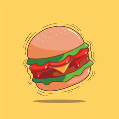 stylish of burger vector design illustration