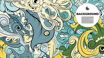 Colorful Doodle Artwork with Diverse Elements, Perfect for Backgrounds, Book Covers, Templates, Flyers, Summer Projects, and Ideal for Coloring Book Designs.