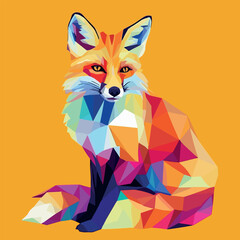 Obraz premium Colorful Low Poly Fox Vector illustration