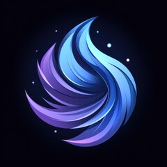 Abstract design featuring flowing shapes in cool colors, suggesting movement and fluidity.