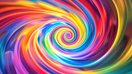 Fototapeta premium A vibrant swirl of colors spirals outward, blending reds, blues, and yellows, creating a dynamic, abstract art piece that captures attention and evokes creativity
