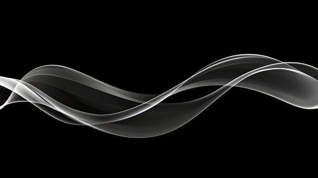 Elegant Abstract Waves of Light on a Dark Background