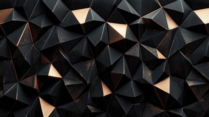 Fototapeta premium Abstract Black and Gold Geometric Pattern with 3D Texture Surface