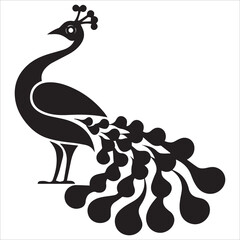 Monochrome Peacock Feather Artwork