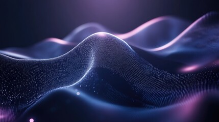 Abstract Digital Waves with Soft Illumination and Flowing Patterns