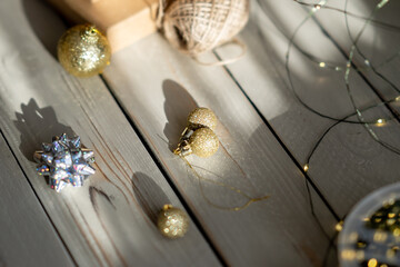 Gift box packaging and natural twine.