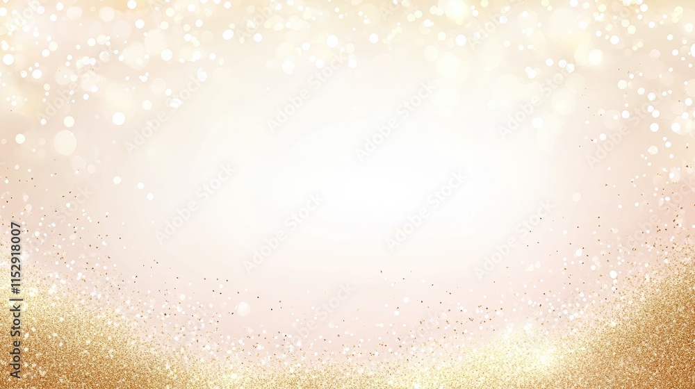 Poster shimmering golden background with soft bokeh and sparkling effect