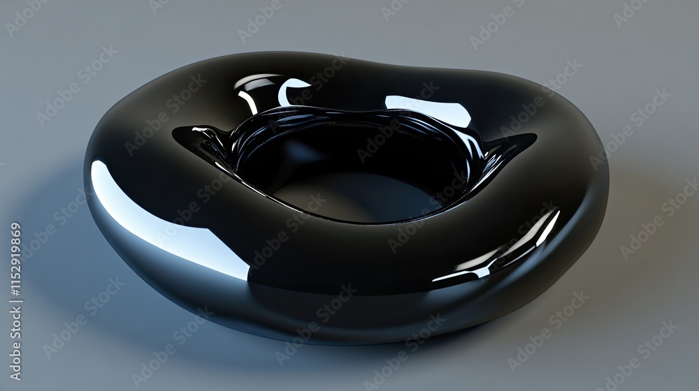Poster abstract black shape with smooth surface and unique design