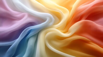 Obraz premium Pastel Colored Fabric Swirls in Soft Light