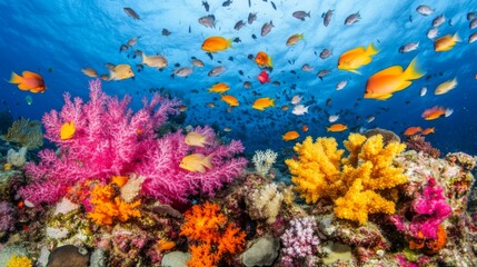 Fototapeta premium Vibrant Marine Reef with Diverse Species
