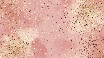 Fototapeta premium A pink background with gold glitter and white dots