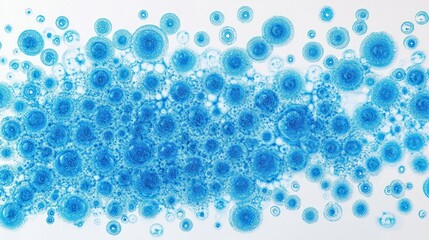 Abstract blue circles on white background.