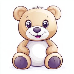 Fototapeta premium cute teddy bear sitting white background