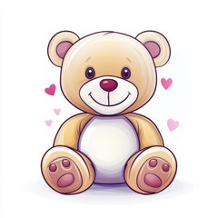 Obraz premium cute teddy bear sitting white background
