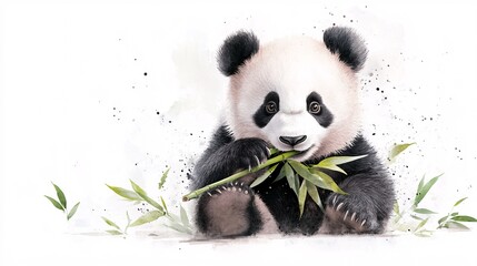 Naklejka premium Panda snack