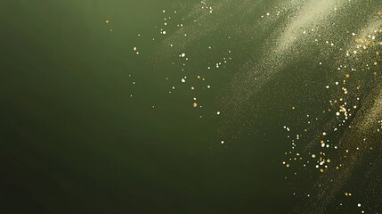 A green background with a lot of gold glitter