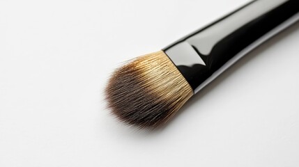 Fototapeta premium Macro shot of a mascara brush on a clean white background showcasing the bristles designed for precise eyelash application