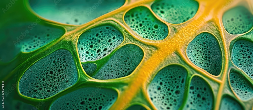 Poster vibrant close-up of monstera leaf showcasing intricate textures and patterns for botanical design an