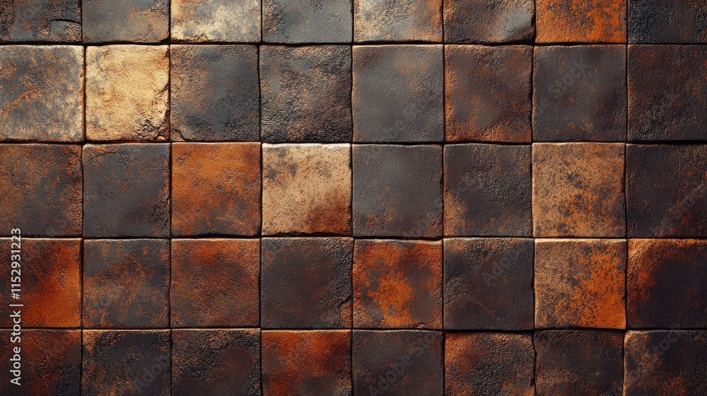 Poster rustic stone tile background with varying textures and colors for use in design projects or interior