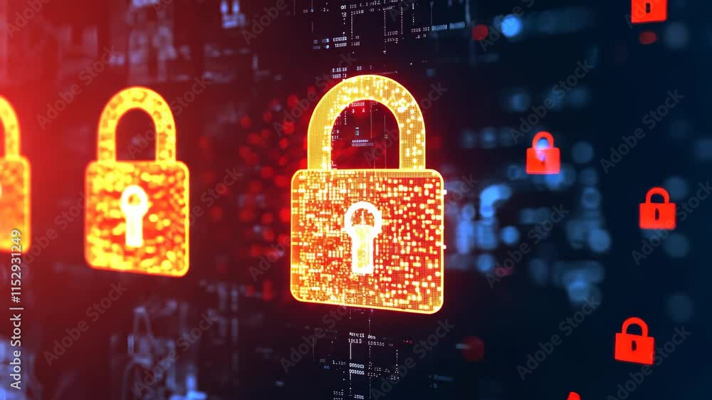 Poster this video showcases a close-up view of a lock on a computer screen, highlighting the security featu