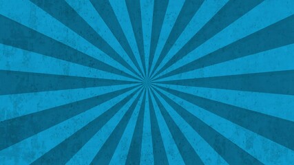 blue background sunburst radial animation vertical footage retro video