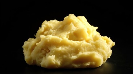Creamy Mashed Potatoes Piled High on Dark Background Perfect for Food Promotions and Culinary Displays