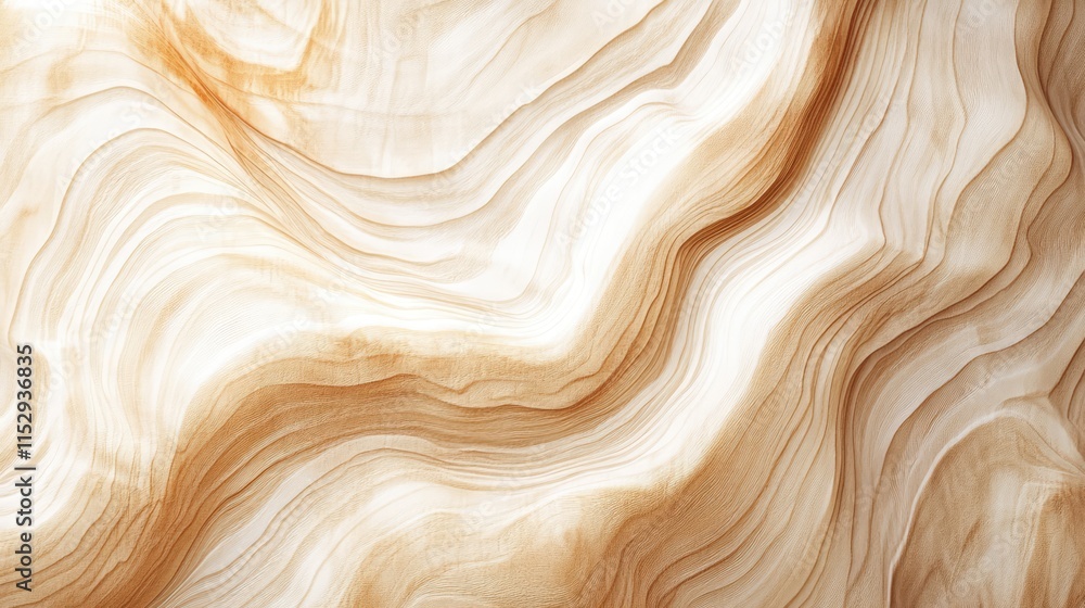 Poster high resolution natural wood texture abstract background with wavy patterns and earthy tones for des