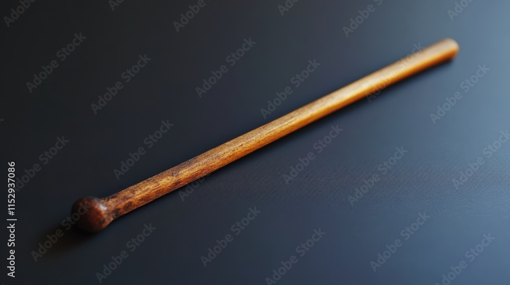 Poster wooden stick match used for lighting fires with a smooth finish and rounded tip on a dark background