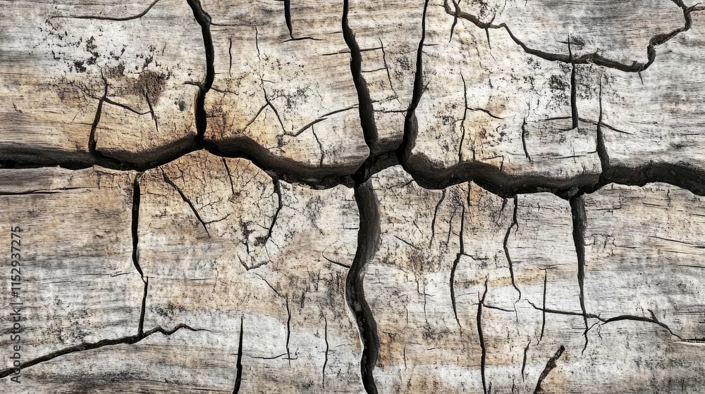 Poster aged weathered wooden surface with cracks detailed textured background for rustic or nature themes h