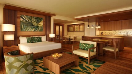 Luxurious Hawaiian Suite with Ocean View Decor