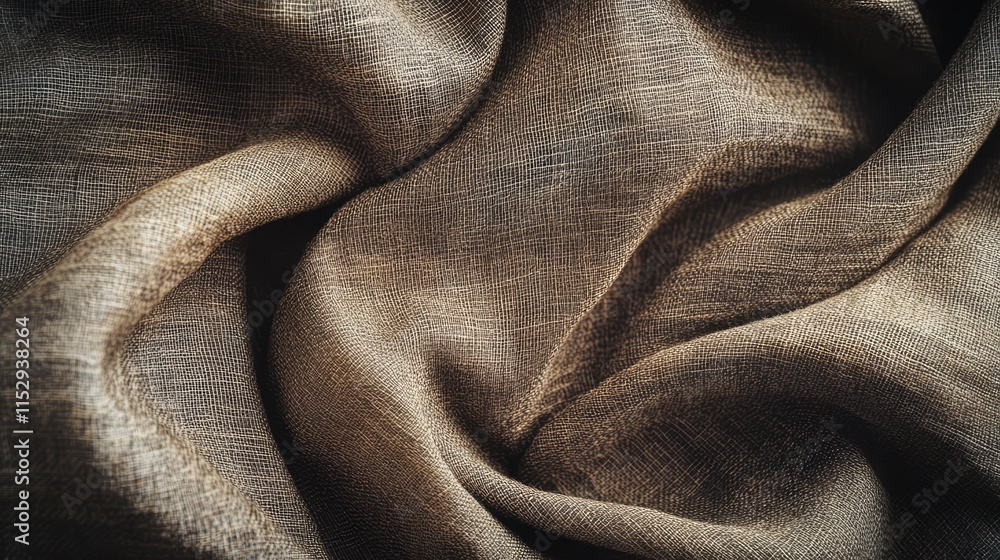 Poster rustic grey brown flax linen textile texture with natural fabric pattern and subtle vignette for des