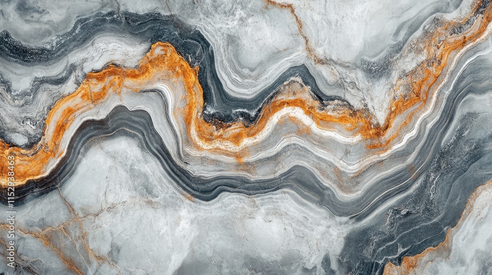 Poster natural stone texture featuring rust accents and wavy patterns in gray and orange tones for sophisti