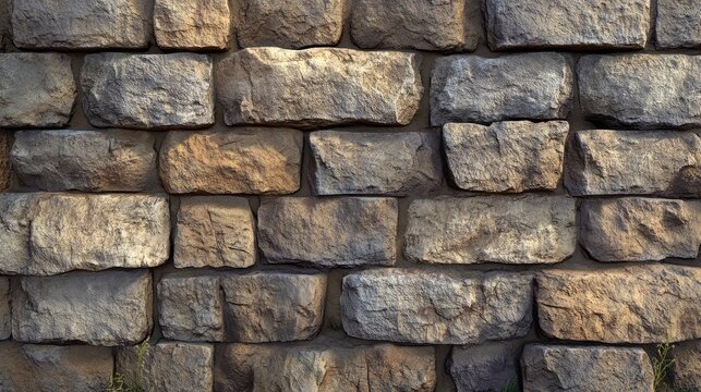Natural sandstone wall texture with earthy tones and irregular stone shapes for architectural and design applications