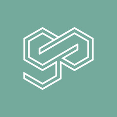 vector is monogram number 9 and 0. Elegant, hexagon.