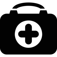 Obraz premium Medical briefcase simple vector icon 