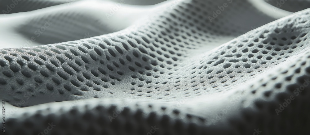 Poster textured surface of a memory foam mattress highlighting breathable design and silver thread integrat
