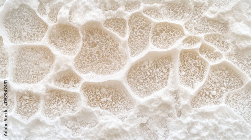 Poster snowy surface texture with intricate patterns showcasing natural winter beauty in a close-up view of