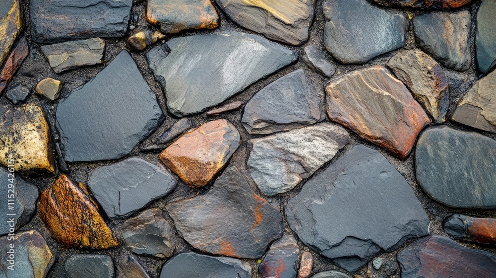Poster textured natural slate stone background in various colors for design and decor applications. ideal f