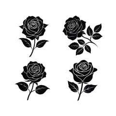 set of roses vector