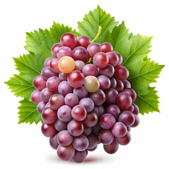 Fototapeta premium A bunch of grapes isolated on a transparent background, displaying plump, juicy purple or green grapes.