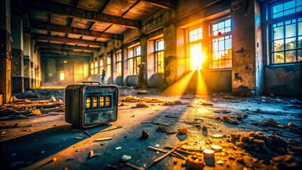 Obraz premium Abandoned Building Interior: Tally Counter Reads 2015 - Urban Exploration Photography