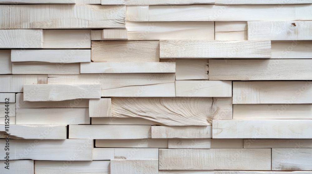 Poster textured background of natural white wooden wall with varying oriented planks showcasing unique patt