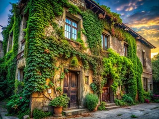 Abandoned German Winery, Overgrown Vines, Urban Exploration Photography